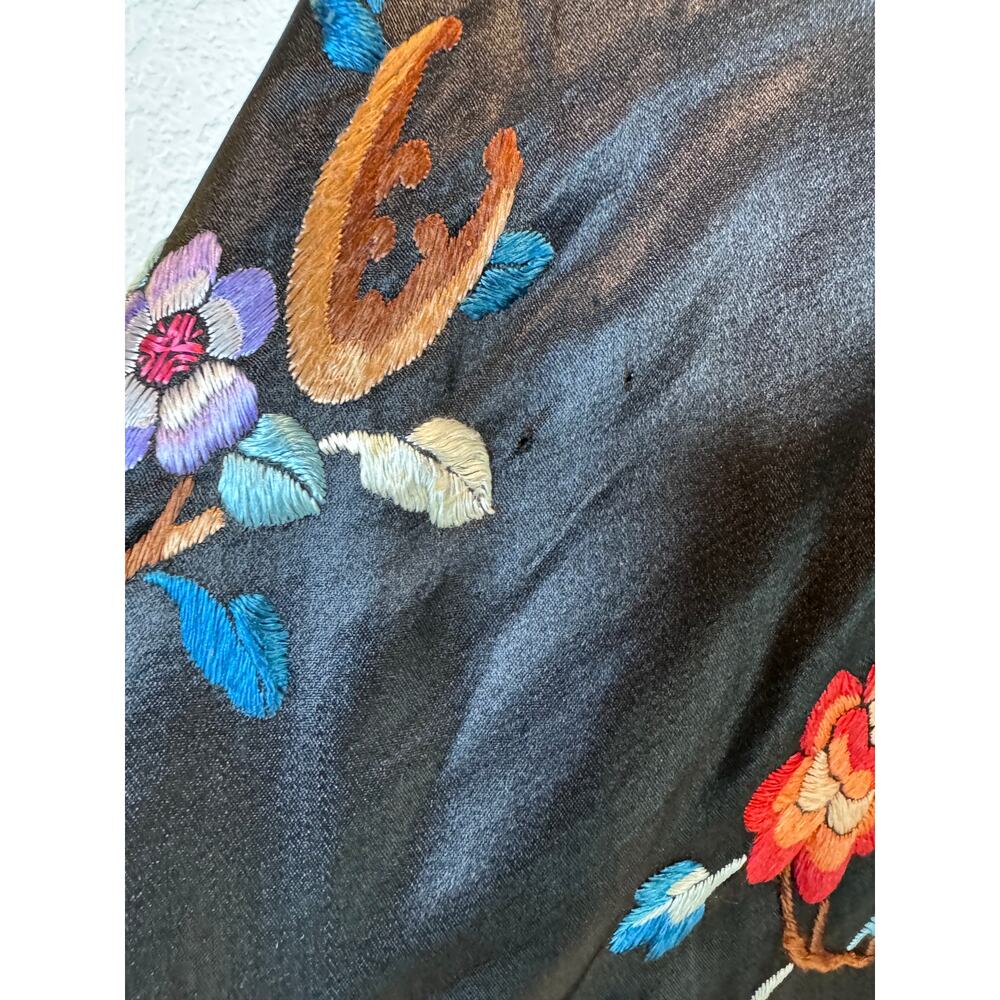 Antique 1890s-1930s Hand-Embroidered‎ Chinese Silk Jacket Qing Dynasty 22x28 - Picture 8 of 10